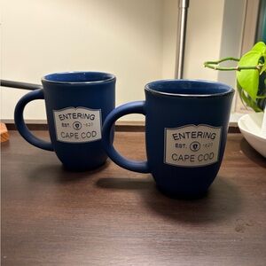 Cape Cod Navy Blue Ceramic Mugs